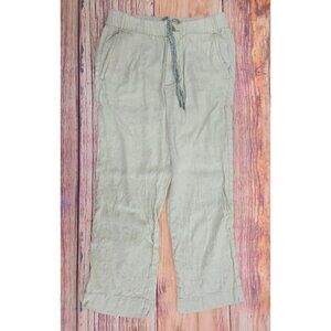Tommy Bahama Womens Linen-Blend Drawstring Capris Small Beige